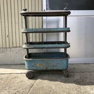  Vintage CADDY Хориэ Press Showa 37 год производства tool Cade . tool Cart 4 полосный мотоцикл k обслуживание техническое обслуживание старый гараж ящик для инструментов 