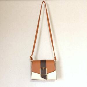 [ beautiful goods ]OPAQUE.CLIP. fake leather bag ( Brown × eggshell white )