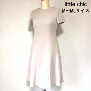 【新品タグ付】little chic ワンピース ノースリーブ 無地　MLサイズ