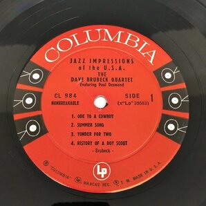 LPレコード The Dave Brubeck Quartet Jazz Impressions Of The U.S.A. CL984 6EYE モノラル盤 2403LO081の画像4