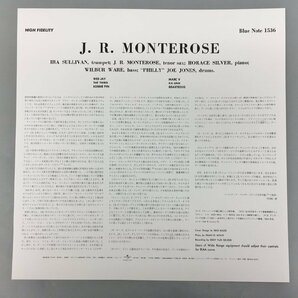 J.R. Monterose BLUE NOTE 1536 LPレコードジャケット ライナーのみ 2402LO135の画像4