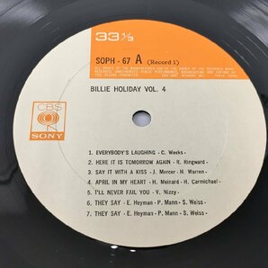 LPレコード Billie Holiday Vol. 4 Billie Holiday SOPH 67-68 2403LBM068の画像6