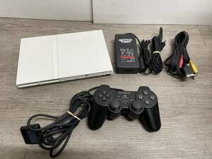 ☆ PS2 ☆ プレイステーション2 SCPH-75000 セラミックホワイト 動作品 本体 コントローラー 互換アダプター Playstation2 薄型 2047