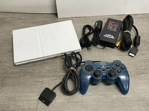 ☆ PS2 ☆ プレイステーション2 SCPH-70000 セラミックホワイト 動作品 本体 コントローラー 互換アダプター 付属 Playstation2 薄型 1626