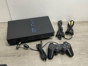 ☆ PS2 ☆ プレイステーション2 SCPH-50000 ミッドナイトブラック 動作品 本体 コントローラー 付属 Playstation2 デュアルショック2 1789