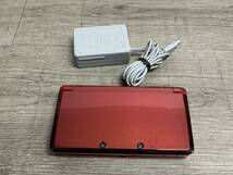 ☆ 3DS ☆ ニンテンドー3DS フレアレッド 動作品 本体 タッチペン アダプター 付属 Nintendo 3DS DS ニンテンドー 任天堂1433_画像1