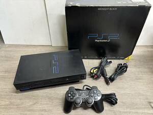 ☆ PS2 ☆ プレイステーション2 SCPH-50000 ミッドナイトブラック 動作品 本体 コントローラー 箱　付属 Playstation2 SONY 9930