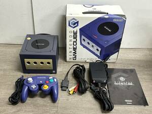 ☆ GC ☆ ゲームキューブ バイオレット 動作品 本体 コントローラー アダプター 箱 説明書 付属 Nintendo GAME CUBE 任天堂 1353