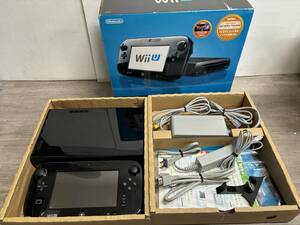 ☆ WiiU ☆ プレミアムセット 32GB クロ 動作品 本体 コントローラー 箱 説明書 付属 Nintendo 任天堂 Wii U9738