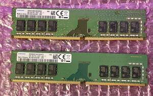 W064☆ SAMSUNG DDR4 PC4-2400T-UA2-11 8GB×2 計16GB デスクトップ用メモリ Memory メモリー 動作確認済み