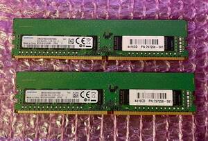 W068☆ SAMSUNG DDR4 PC4-2133P-EE0-10 8GB×2 計16GB デスクトップ用メモリ Memory メモリー 動作確認済み 