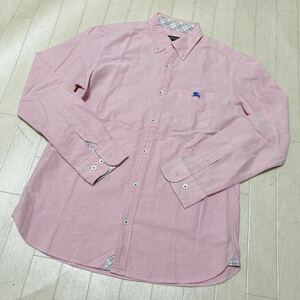 3751☆ BURBERRY BLACK LABEL バーバリー ブラックレーベル トップス 長袖ボタンダウンシャツ メンズ 2 ピンク