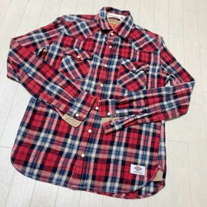 3882☆ Dickies ディッキーズ トップス 長袖シャツ カジュアルシャツ メンズ S レッド チェック柄