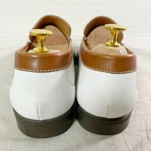 3885☆ MORESCHI モレスキー シューズ 靴 レザーシューズ スリッポン カジュアルシューズ メンズ EUR7.5 ホワイトの画像3