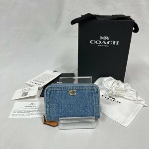 ▽▼【極美品】 COACH コーチ 2024年新作 デニム カードケース 小銭入れ ミニウォレット エッセンシャル スモール ジップ CS129▼▽