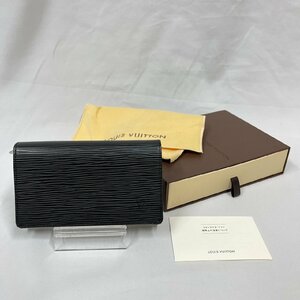 ▽▼【極美品】 LOUIS VUITTON ルイヴィトン エピ ポルトモネ ビエ L字ファスナー 財布 黒 イニシャル入り▼▽