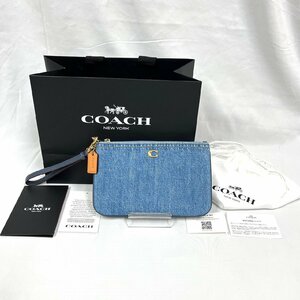 ▽▼【極美品】COACH コーチ 2024年新作 スモール リストレット SC035 ポーチ デニム▼▽