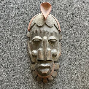 ▽▼木彫り面 アフリカ ダン族 お面 マスク 民族工芸 木彫り アフリカ美術▼▽