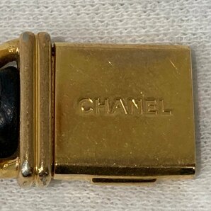 ●CHANEL シャネル 時計 腕時計 プルミエールS ゴールド×ブラック クオーツ スクエア 黒文字盤 レディース ●の画像6