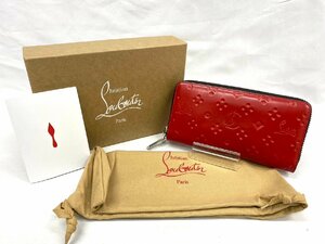 ◇◇Christian Louboutin クリスチャンルブタン 長財布 ラバー レッド ラウンドファスナー ◇◇