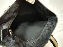 ☆GUCCI グッチ 019 0401 002058 ナイロン×レザー ショルダーバッグ トートバッグ レディース ブラック系_画像8