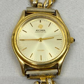 ◇◇稼働 CITIZEN シチズン ASCENDA アセンダ 18k 750 クォーツ 金無垢 腕時計 3針 レディース 2731-274512Ｙ ◇◇の画像1