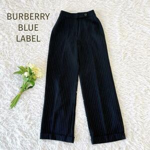 美品☆BURBERRY BLUE LABEL☆バーバリーブルーレーベル　ストライプワイドパンツ サイズ36