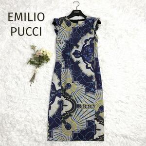 *EMILIO PUCCI*. Emilio Pucci общий рисунок оборка рукав One-piece многоцветный размер 36