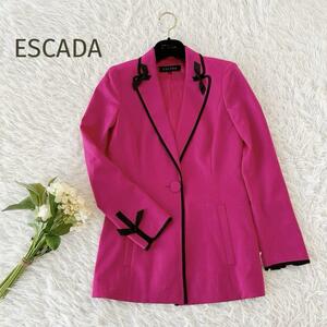  превосходный товар *ESCADA* Escada лента tailored jacket розовый × черный размер 32S