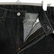 激レア☆ 極美品 先染め ブラック USA製 90s LEVI'S リーバイス 505 黒 デニム パンツ W33 501 66 前期 ビッグE ヴィンテージ 60s 80s_画像7