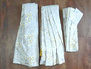  welfare ba The - curtain sample goods flower embroidery yellow 3 sheets is gire/ remake material 
