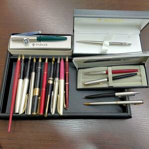 #8867　PARKER/PLATINUM 　 万年筆11本　ボールペン5本　まとめ