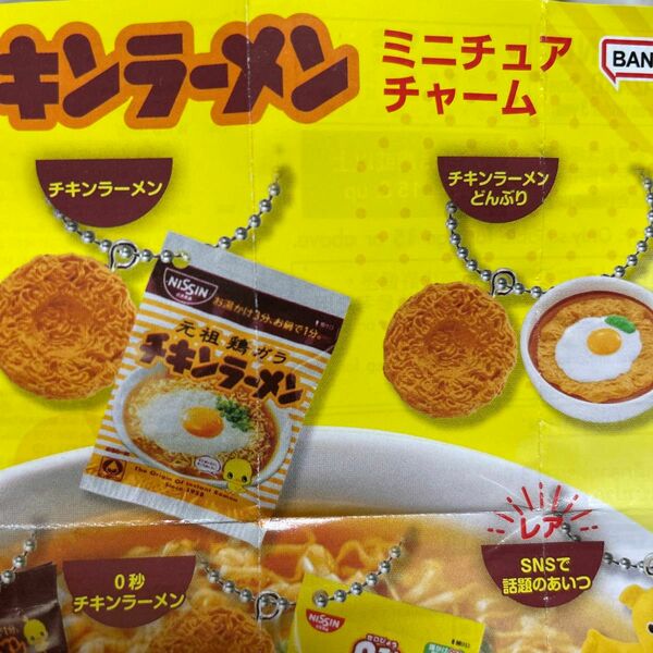 チキンラーメン　ミニチュアチャーム　2種　ガチャ