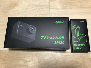 ほぼ未使用 別売電池付 SF430 Surfola アクションカメラ 4K60fps タッチパネル式 外部マイク リモコン付 WiFi 手ブレ補正