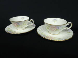 cc195● 廃盤品 レア Noritake/ノリタケ CHELSEA FLOWAR 4505 チェルシーフラワー カップ＆ソーサー 2客揃 ペア/60