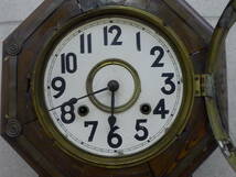ff010●【ジャンク】古い八角柱時計 AICHI/愛知時計 壁掛け ゼンマイ式 振り子 ボンボン時計/100_画像3