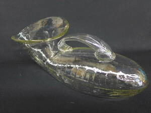 cc252* rare old glass urinal bubble antique calibre approximately 10. scale that time thing green base terrarium /80