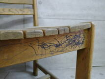 cc292● 天然木 ハンドメイドチェア 椅子 腰掛 ウッドデッキ 古道具 アンティークチェア/180_画像2