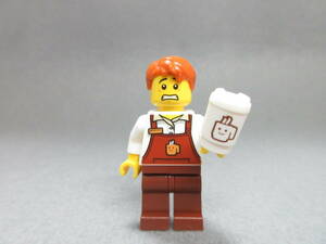 LEGO★B 正規品 カフェ 店員 ミニフィグ city シリーズ 同梱可能 レゴ シティ 働く人 喫茶店 バリスタ ケーキ パン コーヒー 店 食べ物
