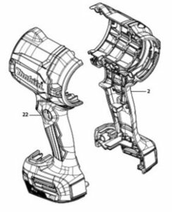 マキタ makita 18V 充電式 エアダスタ AS180DZ 用 ハウジングセット品 183X76-7 部品 修理 パーツ ブロワ― ブロア 吹飛 大工 建築 建設