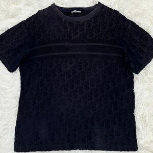 ディオールオム 【大人気デザイン】 Dior Homme 半袖 Tシャツ カットソー トップス オブリーク トロッター ロゴ メンズ ネイビー サイズS