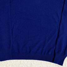 極美品 グッチ【極上カシミヤ100%】 GUCCI ニット セーター トップス クルーネック 刺繍 ロゴ メンズ ブルー サイズS_画像3