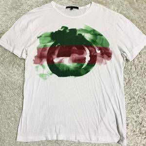 グッチ【大人気デザイン】 GUCCI 半袖 Tシャツ カットソー トップス インターロッキング ロゴ メンズ ホワイト サイズM