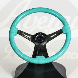 [ regular agency ] Avenue Performancemintix black spoke 350mm USDM JDM avenue steering gear Tiffany blue steering wheel 