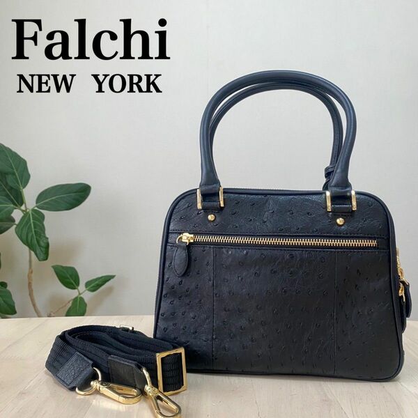 極美品★Falchi newyork オーストリッチ　2wayバック