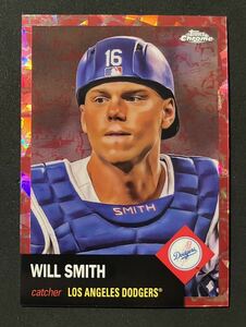 【100枚限定】 Will Smith Topps Chrome Platinum Red Toile Refractor /100 ウィル スミス 大谷翔平 同僚 #173 リフラクター Dodgers 