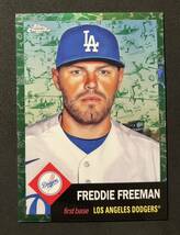 99枚限定 Freddie Freeman フレディ フリーマン Topps Chrome Platinum Anniversary Refractor リフラクター Green Toile /99 ドジャース_画像1