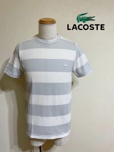 LACOSTE EXCLUSIVE EDITION Lacoste Limited Deer Детская футболка с каймой Топы Размер 4 Короткий рукав Белый Серый Fabrica Сделано в Японии TH203P