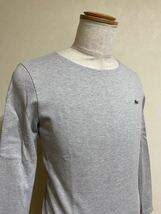 【良品】 LACOSTE ラコステ 鹿の子 クルーネック Tシャツ スリムフィット トップス サイズ3 長袖 グレー 日本製 TH205E_画像9