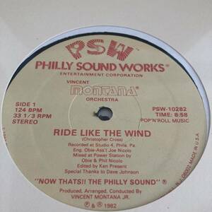 Vincent Montana Orchestra - Ride Like The Wind / Paul's Happy 12 INCH